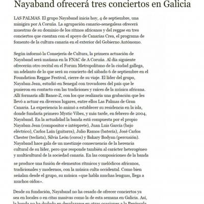 Nayaband will offer three concerts in Galicia